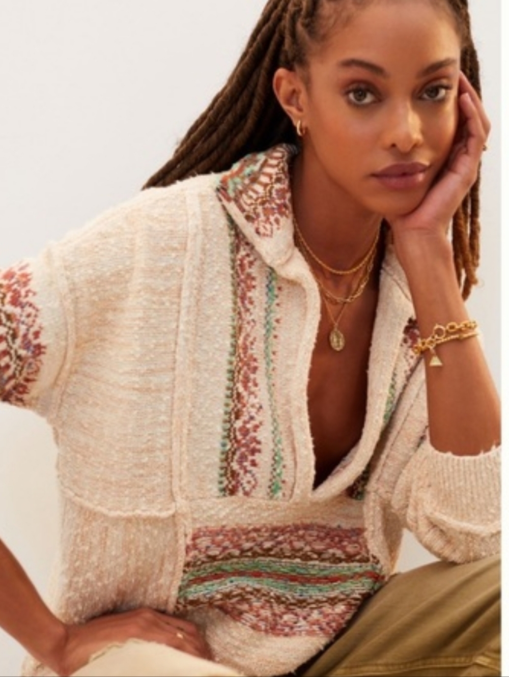 Anthropologie Coastal Baja Textured Knit Pullover
